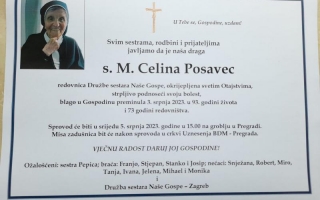 Preminula s. M. Celina Posavec